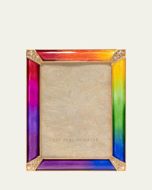 Rainbow Pave Corner Frame, 4" x 6"